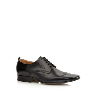 Black leather lace up brogues